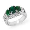 Image 1 : CERTIFIED THREE-STONE 3.5ct DIAMOND & EMERALD RING GOLD