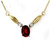 Image 1 : CERTIFIED 1.30ct GARNET & DIAMOND NECKLACE YELLOW GOLD