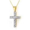 Image 1 : ACA CERTIFIED .20 ctw DIAMOND CROSS PENDANT YELLOW GOLD