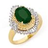 Image 1 : ACA CERTIFIED 2.58ctw EMERALD & DIAMOND RING 14KT GOLD