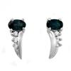 Image 1 : ACA CERTIFIED .55ctw SAPPHIRE & DIAMOND EARRINGS GOLD