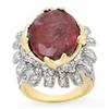 Image 1 : ACA CERTIFIED 13.01ctw DIAMOND & RUBY RING 14KT Y GOLD