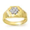 Image 1 : ACA CERTIFIED 0.10 ctw DIAMOND MEN'S RING YELLOW GOLD