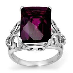 ACA CERTIFIED 8.0 ctw AMETHYST LADIES RING WHITE GOLD