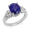 Image 1 : CERTIFIED 3.50ctw TANZANITE & DIAMOND RING 14KT GOLD