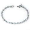 Image 1 : CERTIFIED 8.08ctw BLUE TOPAZ TENNIS BRACELET WHITE GOLD