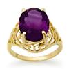 Image 1 : OVERSTOCK CERTIFIED 4.50 ctw AMETHYST RING YELLOW GOLD