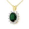 Image 1 : CERTIFIED 1.80ctw EMERALD & DIAMOND PENDANT YELLOW GOLD