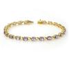 Image 1 : ACA CERTIFIED 5.0 ctw TANZANITE TENNIS BRACELET GOLD