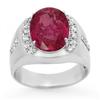 Image 1 : CERTIFIED 7.33ct PINK SAPPHIRE DIAMOND MEN'S RING GOLD