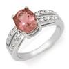 Image 1 : CERTIFIED 2.33ct PINK TOURMALINE & DIAMOND RING 14KGOLD