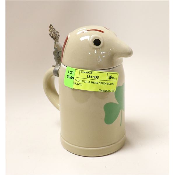 VINTAGE UTICA BEER STEIN MADE IN BRAZIL
