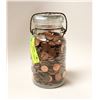 Image 1 : LARGE ANTIQUE JAR OF PENNIES