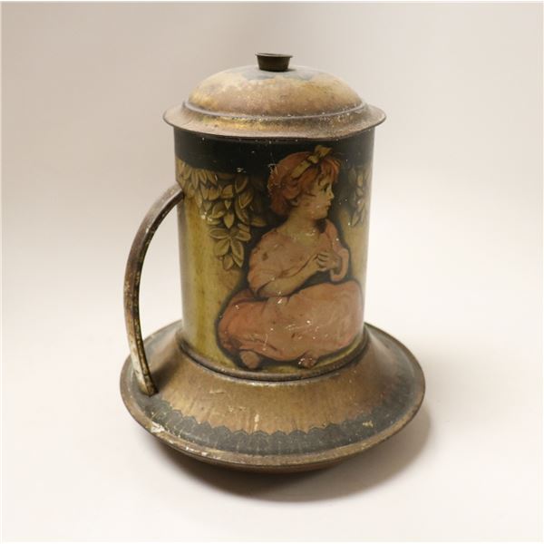 ANTIQUE PAINTED TIN LANTERN