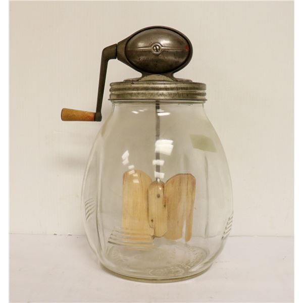 LARGE DAZEY GLASS BUTTER CHURN