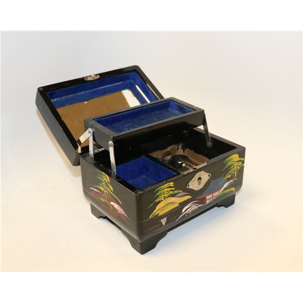BLACK LACQUERED JEWELLERY BOX