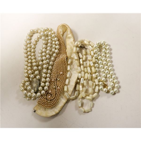 SELECTION OF PEARL STYLE NECKLACES MADAME RAC