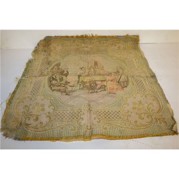 1800S TAPESTRY OF PIANIST IN MANOR