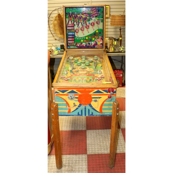 1950S GUYS AND DOLLS PINBALL MACHINE RARE EARLY