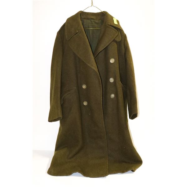 WW2 MENS LARGE MILITARY WOOL COAT