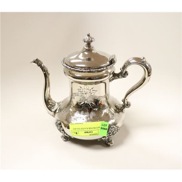 ANTIQUE SILVER PLATED TEA POT