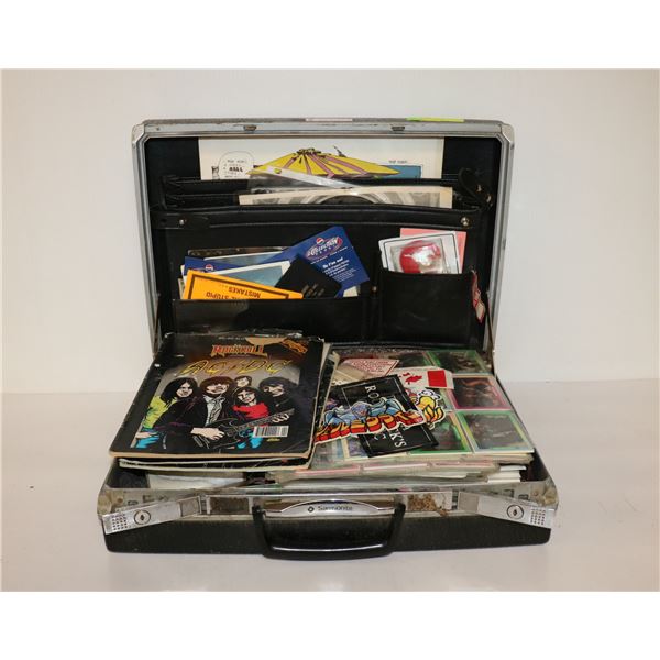 BRIEFCASE FULL OF VINTAGE  CARDS AND COLLECTIBLES