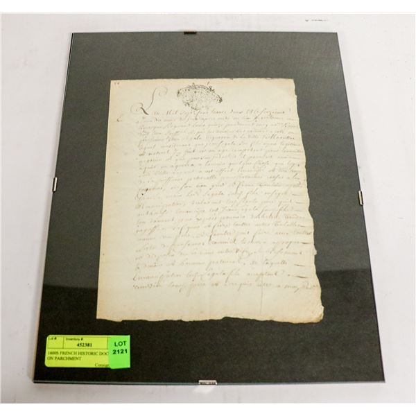 1600S FRENCH HISTORIC DOCUMENT ON PARCHMENT