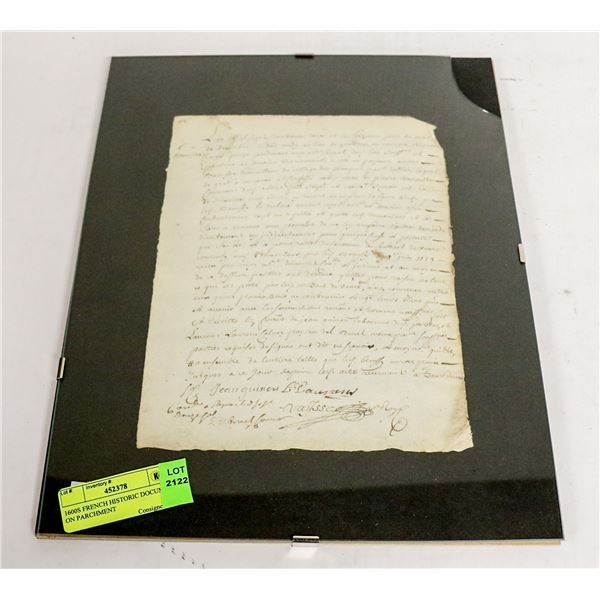 1600S FRENCH HISTORIC DOCUMENT ON PARCHMENT