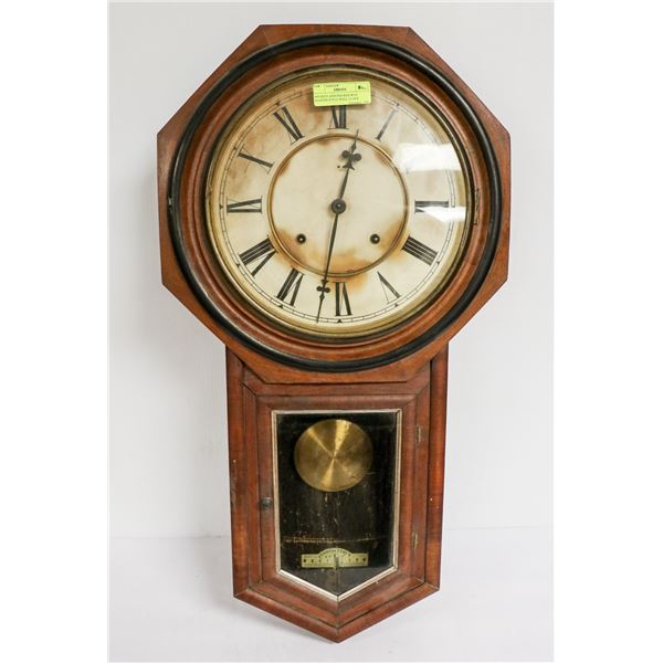 ANTIQUE ANSONIA RAILWAY STATION STYLE WALL CLOCK