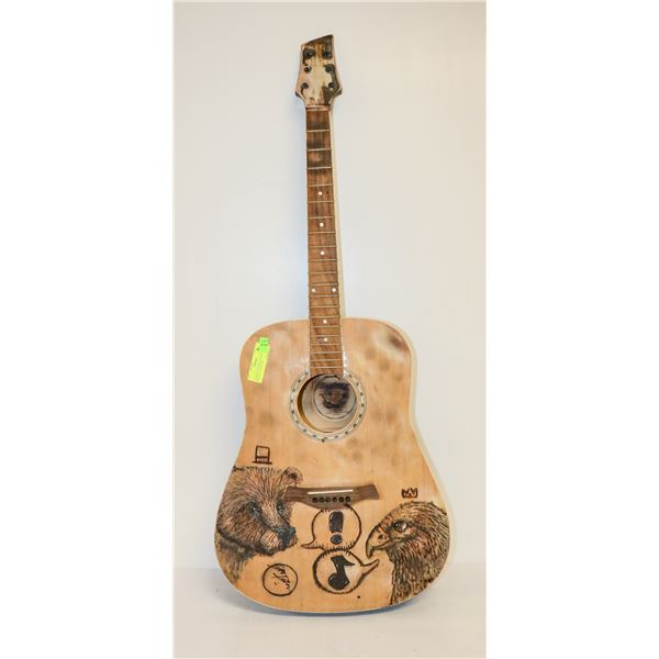 STEPHEN ARCHBOLD WOOD BURNED GUITAR ART