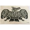 Image 1 : 1940S SIGNED HAIDA ART OF EAGLE ON RICE PAPER BY