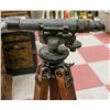 Image 2 : ANTIQUE SURVEYORS LEVEL WITH WOODEN TRIPOD