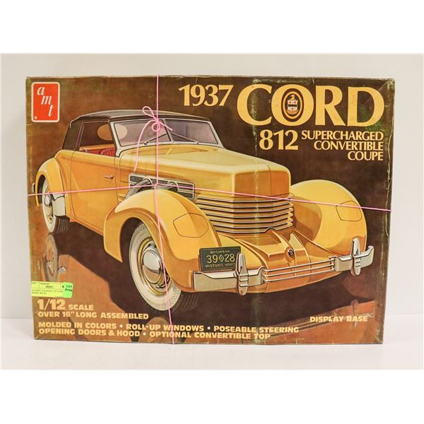 LARGE 1/12 SCALE 1937 CORD 812 MODEL KIT IN BOX