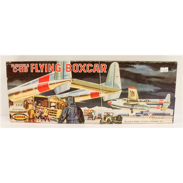 1960S AURORA FLYING BOXCAR AIRPLANE KIT IN BOX