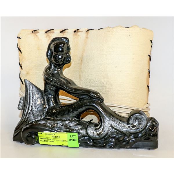 1950S MERMAID CERAMIC TABLE ACCENT LAMP