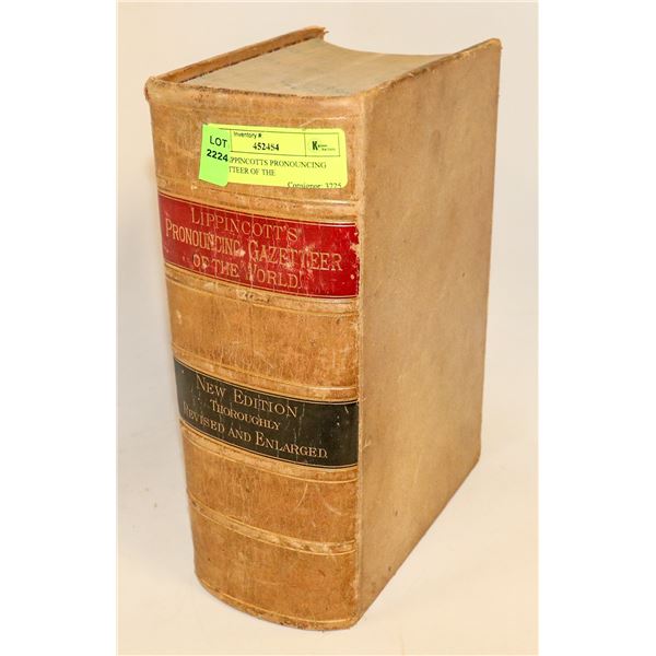 1880 LIPPINCOTTS PRONOUNCING GAZETTEER OF THE