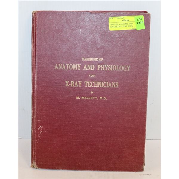 VINTAGE ANATOMY AND PHYSIOLOGY TEXT BOOK