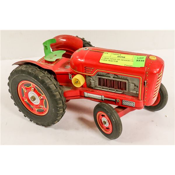 LARGE JAPAN TIN MODERN TOYS FARM TRACTOR