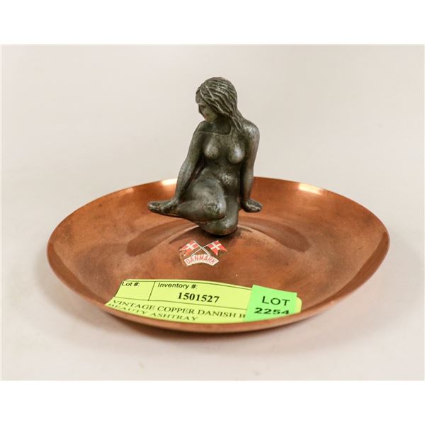 VINTAGE COPPER DANISH BATHING BEAUTY ASHTRAY