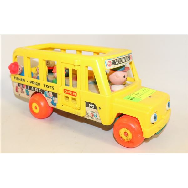 VINTAGE FISHER PRICE SCHOOL BUS WITH FIGURES