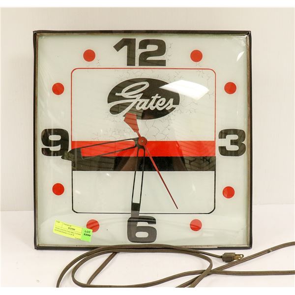 1950S GATES FAN BELT PAM ADVERTISING CLOCK