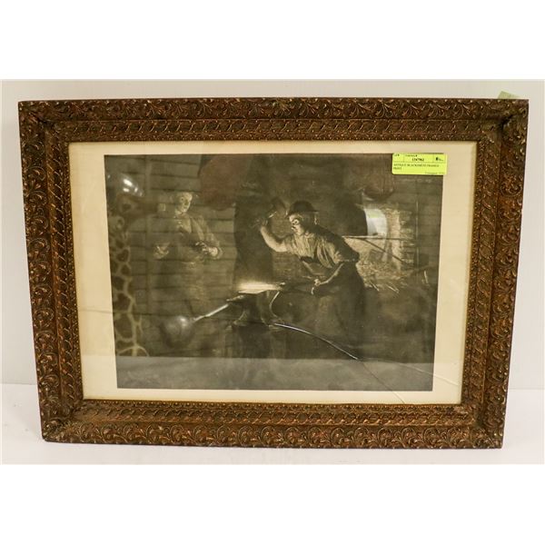 ANTIQUE BLACKSMITH FRAMED PRINT