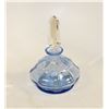 Image 1 : VINTAGE BLUE CUT GLASS PERFUME BOTTLE