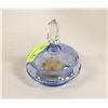 Image 1 : VINTAGE BLUE CUT GLASS POWDER JAR