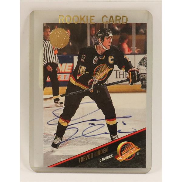 AUTOGRAPHED TREVOR LINDEN ROOKIE CARD