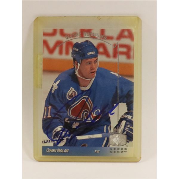 AUTOGRAPHED 1993 OWEN NOLAN CARD