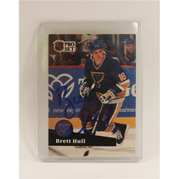 AUTOGRAPHED 1991 BRETT HULL CARD