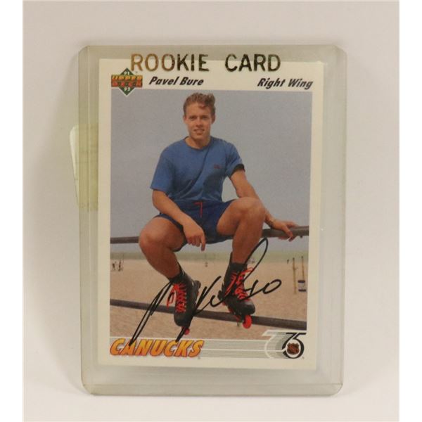 AUTOGRAPHED 1991 PAVEL BURE CARD