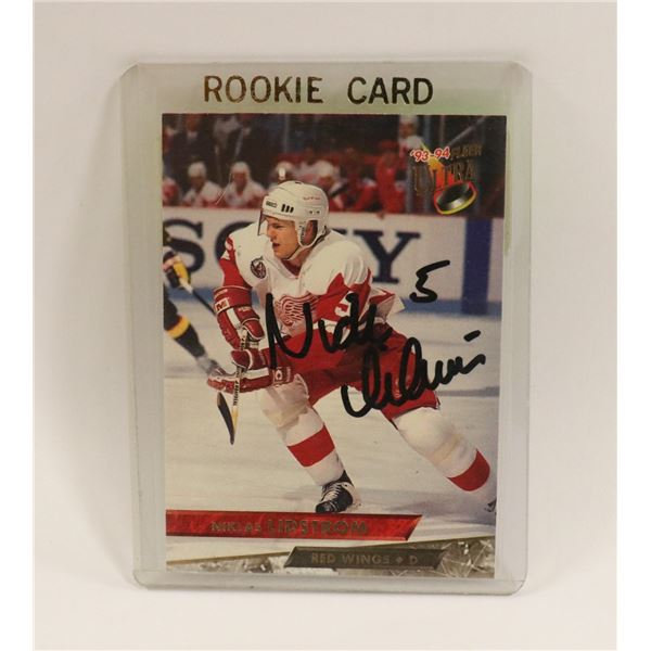AUTOGRAPHED 1993 NIKLAS LIDSTROM CARD