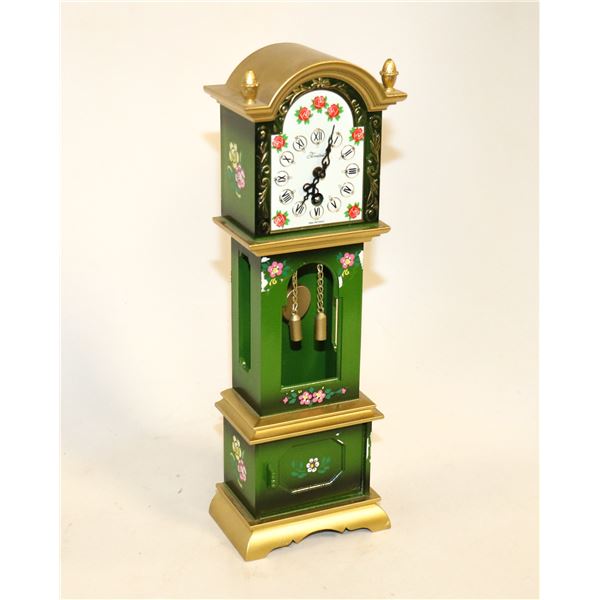 1950S GERMAN MINIATURE GRANDFATHER CLOCK WIND UP